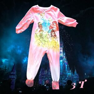 Disney Pink Princess Footed One-Piece Pajamas